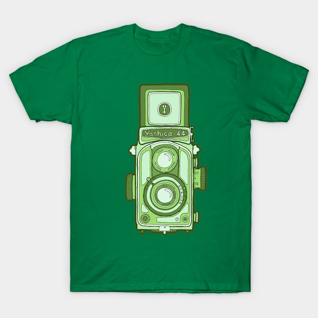 Vintage Camera Green T-Shirt by evannave